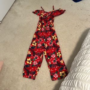 Red Floral Jumpsuit Abercrombie